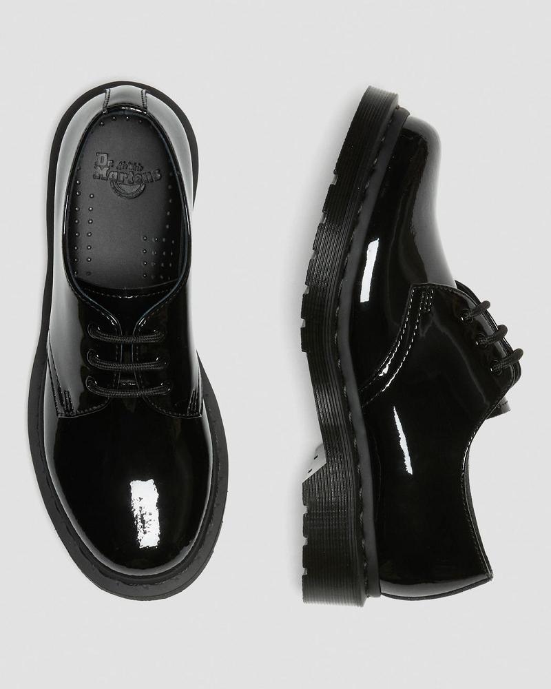 Women's Dr Martens 1461 Mono Patent Leather Oxfords Shoes Black | AU 358LIS